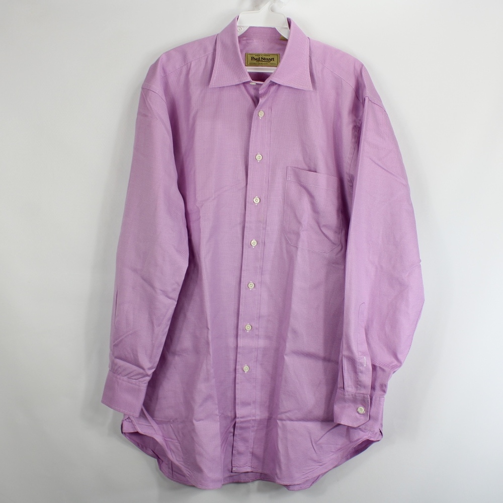 Paul Stuart Mens 15.5 33 Button Front Dress Shirt